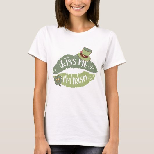 T-shirt Embrasse-moi Je suis irlandais (Devant)