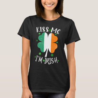 T-shirt Embrasse-moi Je suis Irlandais drôle Jour de la Sa