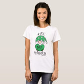 T-shirt Embrasse-moi Je suis Irlandais mignon Gnome Green  (Devant entier)