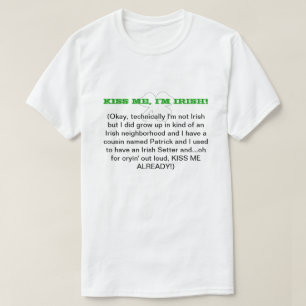 T-shirt Embrasse-moi, je suis irlandais ! (recto double)