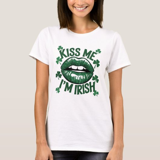 T-shirt Embrasse-moi Je suis Irlandais St Patrick's Day (Devant)
