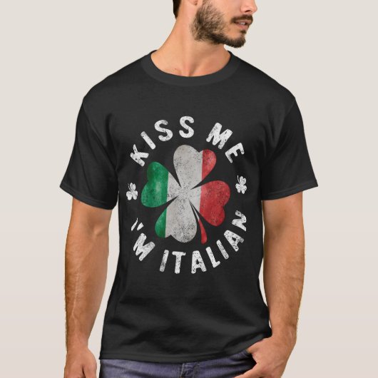 T-shirt Embrasse-Moi Je Suis Italien (Devant)