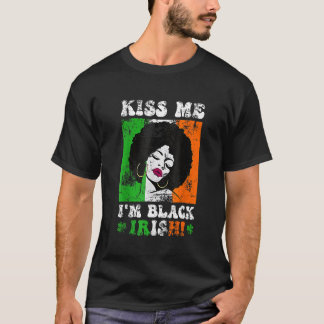 T-shirt Embrasse-moi Je suis Noir Irlandais Jour de la Sai