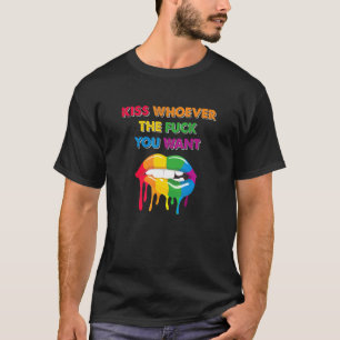 T-shirt Embrasse qui vous voulez - LGBT Rainbow Lips Pride