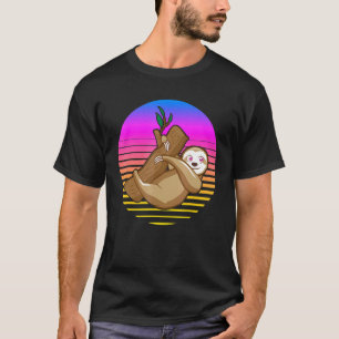 T-shirt Embrassement de la fente sur le design Vintage rét