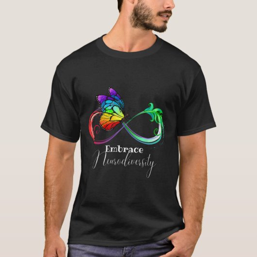 T-shirt Embrasser la neurodiversité Arc-en-ciel infini pap (Devant)