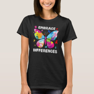 T-shirt Embrasser les différences Papillon de sensibilisat