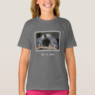 T-shirt Embrasser les perroquets gris africains mignonne P