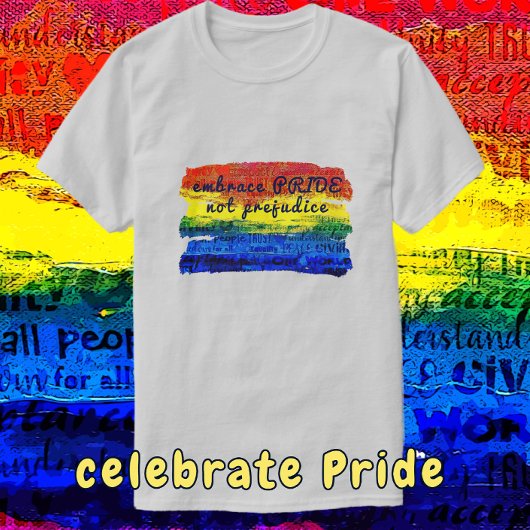 T-shirt Embrasser PRIDE pas préjuger Rainbow Art