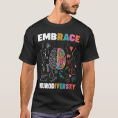 T-shirt Embrassez La Neurodiversité Cerveau Embrassez L'Au (Devant)