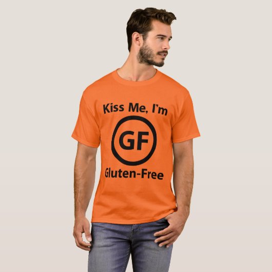 T-shirt Embrassez-moi que je suis gluten libre (Devant entier)
