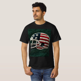 T-shirt Embroidered American football helmet on dark green
