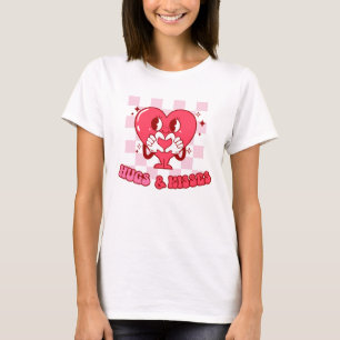 T-shirt Embrous et baisers   Aimer le coeur rose mignon