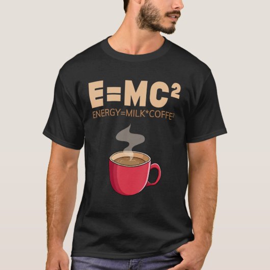 T-shirt EMC2 Funny Science Coffee Energy Milk Coffee (Devant)