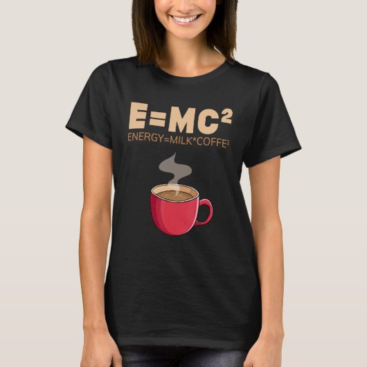 T-shirt EMC2 Funny Science Coffee Energy Milk Coffee (Devant)