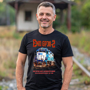 T-shirt EMD GP38-2 Locomotive diesel GATX bleu et blanc