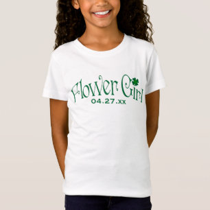T-Shirt Emerald Green et blanc Shamrock Flower Tee