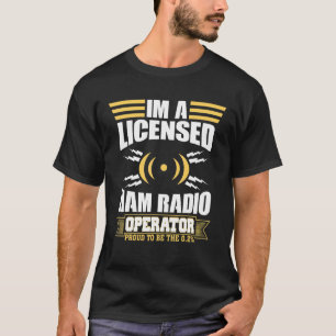 T-shirt Émetteur de l'opérateur radio de jambon autorisé