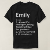 T-shirt EMILY Définition Nom personnalisé Drôle Noël (Design devant)