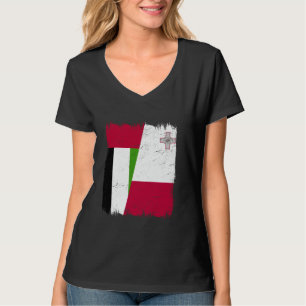 T-shirt Émirats arabes unis Malte Demi-drapeau Émirats ara