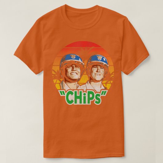 T-shirt Émission TV CHiPs Retro Worn (Design devant)