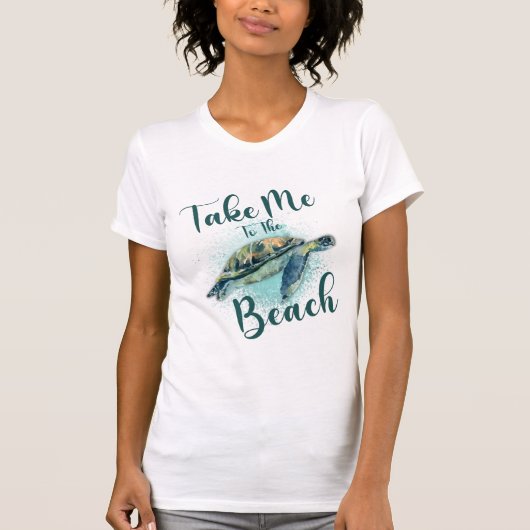 T-shirt Emmenez-moi à la plage, tortue de mer (Devant)
