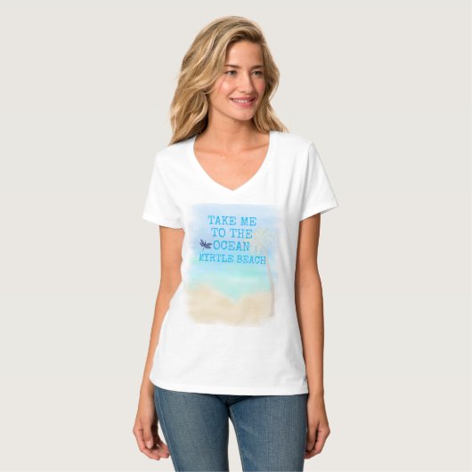 T-shirt EMMENEZ-MOI À L'OCÉAN MYRTLE BEACH DragonflyT-Shir (Devant entier)