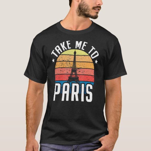 T-shirt Emmenez-Moi À Paris Heartbeat Tour Eiffel France I (Devant)
