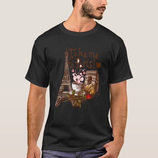 T-shirt Emmenez-moi à Paris Tour Eiffel Amour Paris França (Devant)