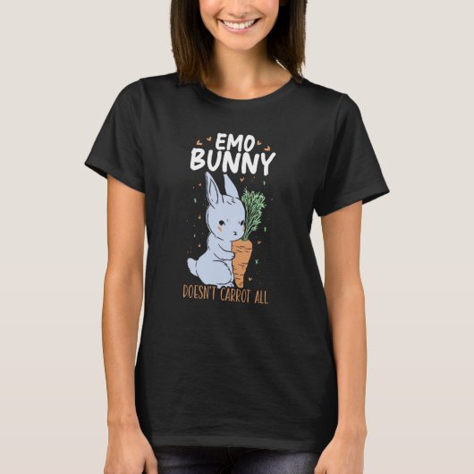 T-shirt Emo Bunny Doesn't Carrot All Bunny Rabbit Animal B (Devant)