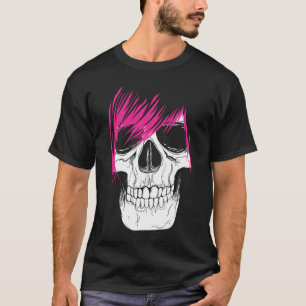 T-shirt Emo Crâne moderne Blanc et noir Art tendance