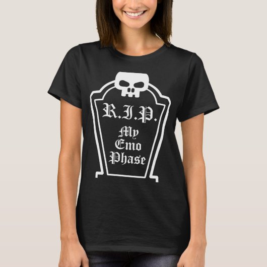 T-shirt Emo Dire Citation Crâne Grave Goth RIP My Emo Phas (Devant)