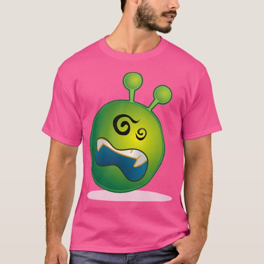T-shirt Emoji, Alien Dizzy Vert (Devant)