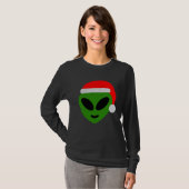 T-shirt emoji alien père Noël vert (Devant entier)