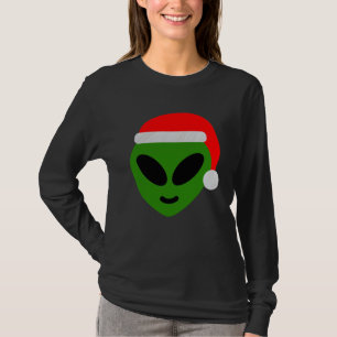 T-shirt emoji alien père Noël vert