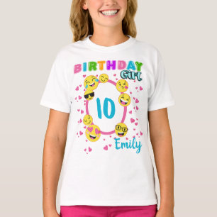 T-shirt Emoji Anniversaire Fille Thème Fête Correspondan