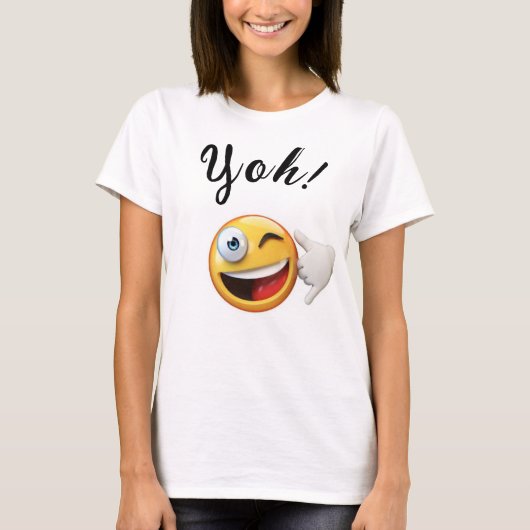 T-shirt Emoji Blanc, Yoh ! (Devant)