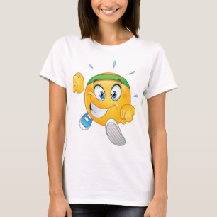T-shirt Emoji de jogging heureux dessin animé coureur