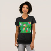 T-shirt emoji de Noël vert (Devant entier)