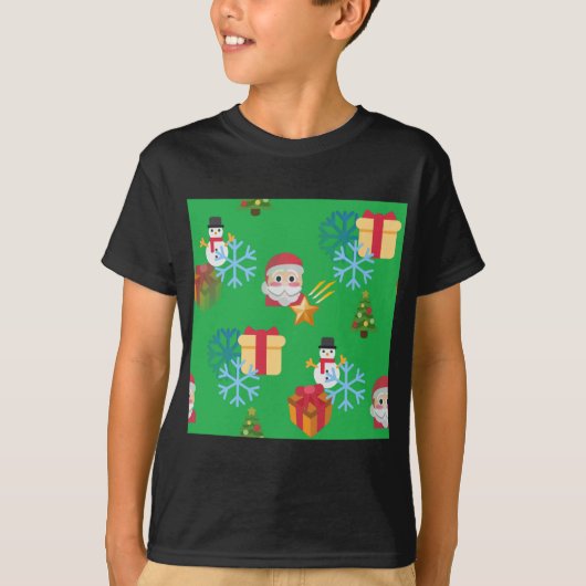 T-shirt emoji de Noël vert (Devant)
