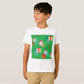 T-shirt emoji de Noël vert (Devant entier)