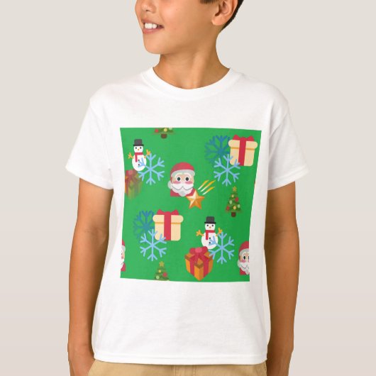 T-shirt emoji de Noël vert (Devant)