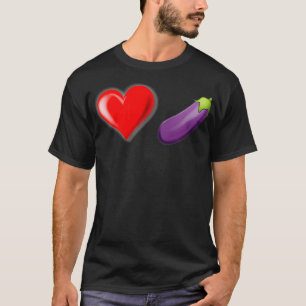 T-shirt Emoji Eggplant Coeur LGBTQ