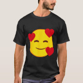 T-shirt Emoji Floating Hearts Yellow Smile Face (Devant)