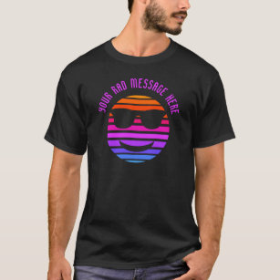 T-shirt Émoji Graphic, Cool Vaporwave de message personnal