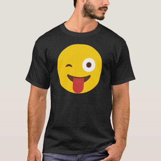 T-shirt Emoji heureux avec la langue (Devant)
