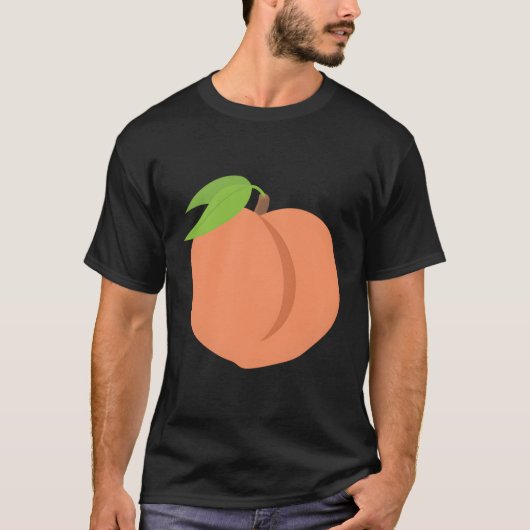 T-shirt Emoji Peach Fuzzy Fruit Ga Atlanta Bas Emoticon (Devant)