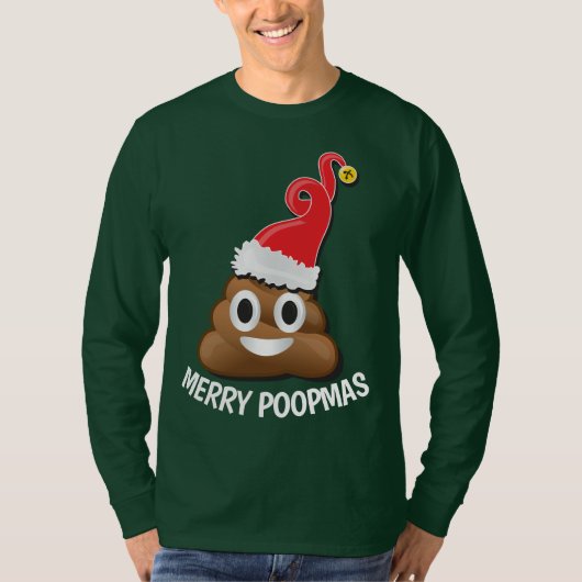 T-shirt Emoji Père Noël Poop laide de Noël (Devant)