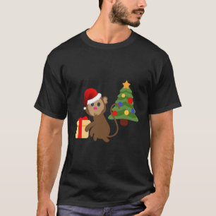 T-shirt Emoji Singe Père Noël Pour Noël
