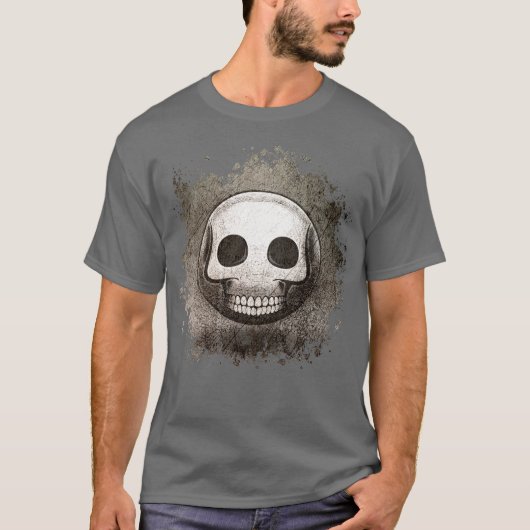 T-shirt Emoji Skullmoji Vintage (Devant)